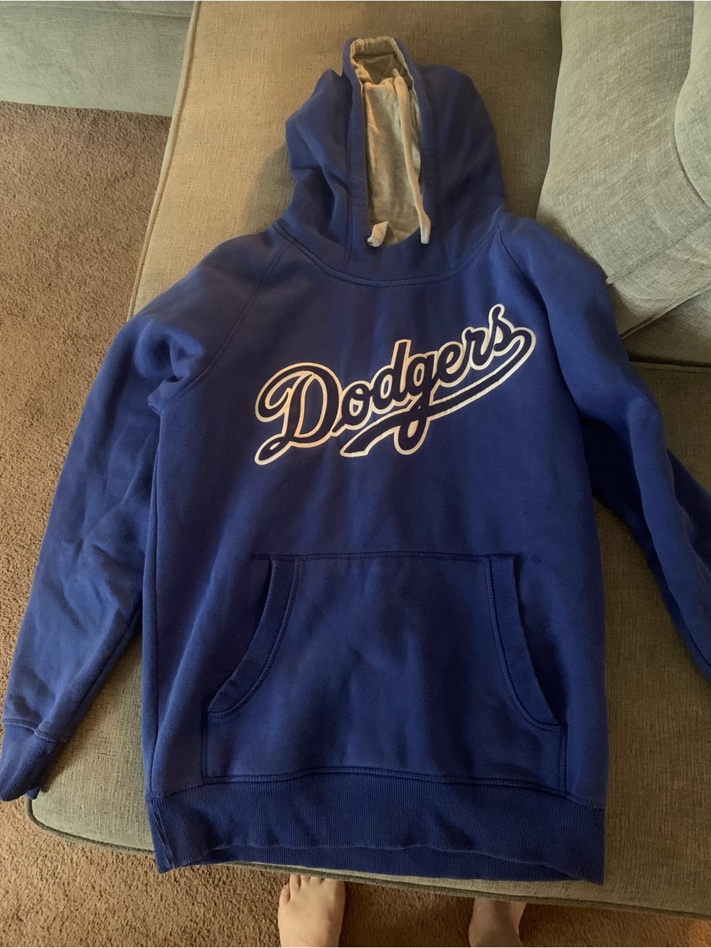 Antigua Dodgers Royal Blue Crewneck Hoodie